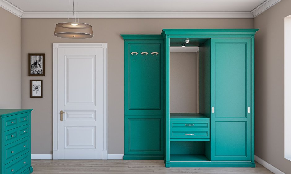 Фисташковый цвет в интерьере прихожей