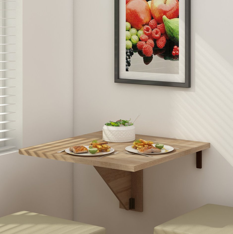Откидной кухонный стол для маленькой кухни