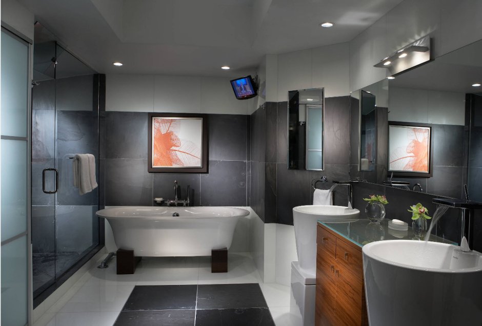 Ванная комната в сером стиле