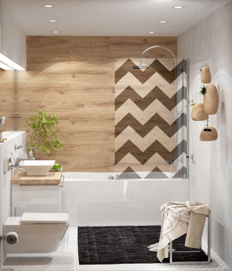 Ванная в хрущевке в эко стиле