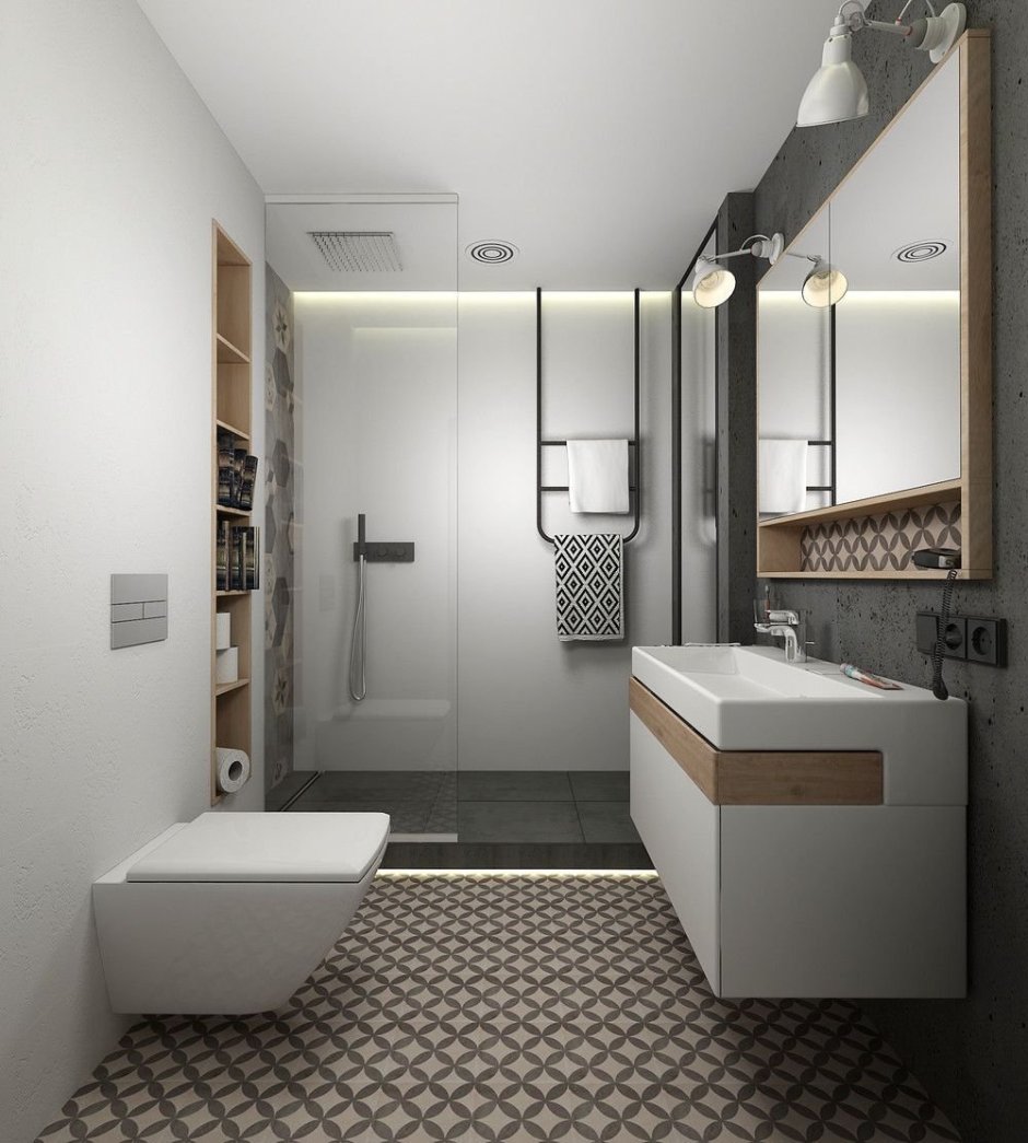 Узкая ванная комната