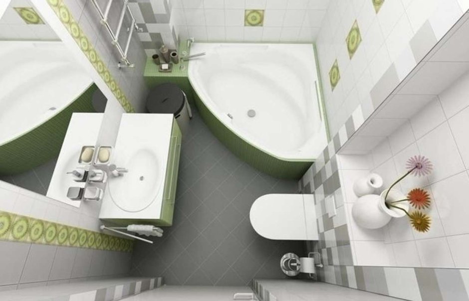 Планировка небольшой ванной комнаты