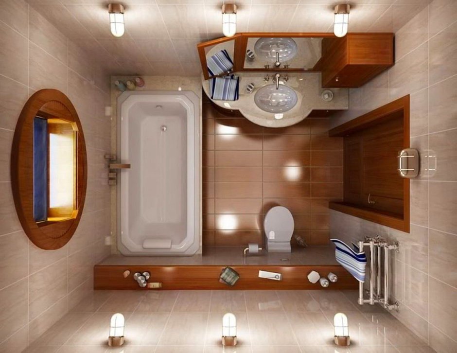 Квадратная ванная комната