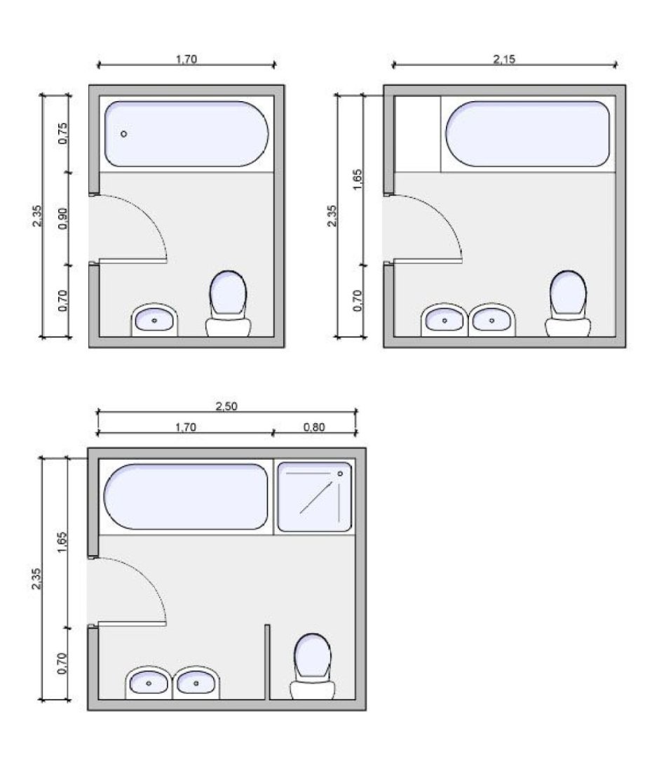 Санузел 2 на 1.5 с душевой кабиной планировка