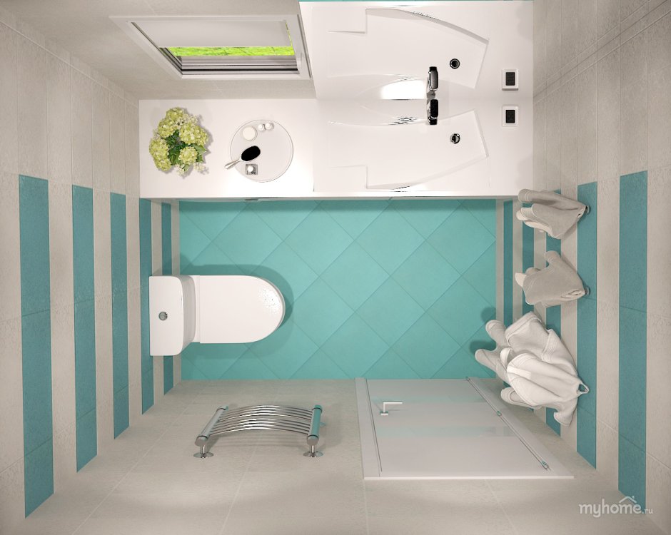 Санузел для троих детей