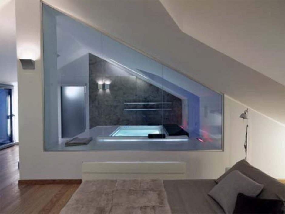 Лофт перегородка на мансарде