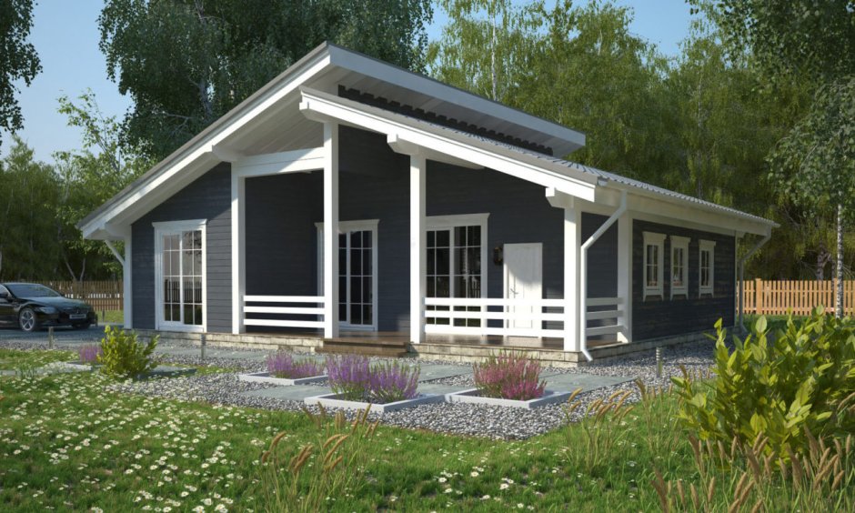 Дом из бруса проекты Скандинавия 130м2