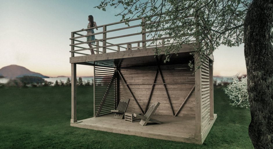 Двухэтажные беседки для дачи из металла