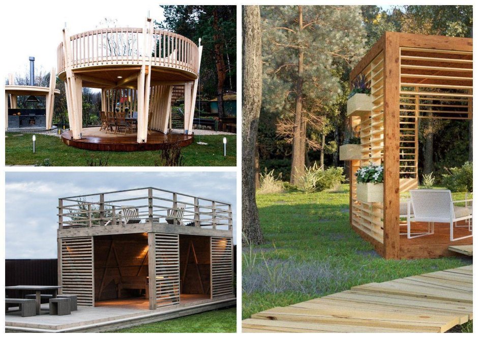 Двухэтажная беседка для дачи