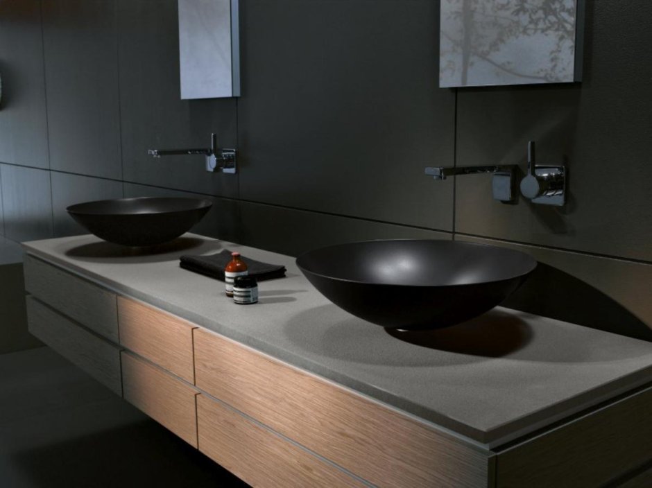 Монолитная раковина в ванную