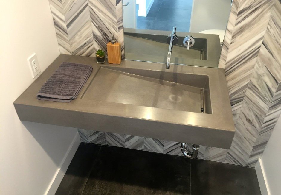Столешница из бетона с раковиной