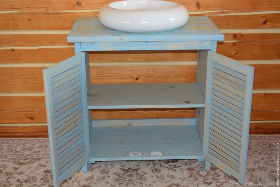 Тумба под раковину в ванную под дерево