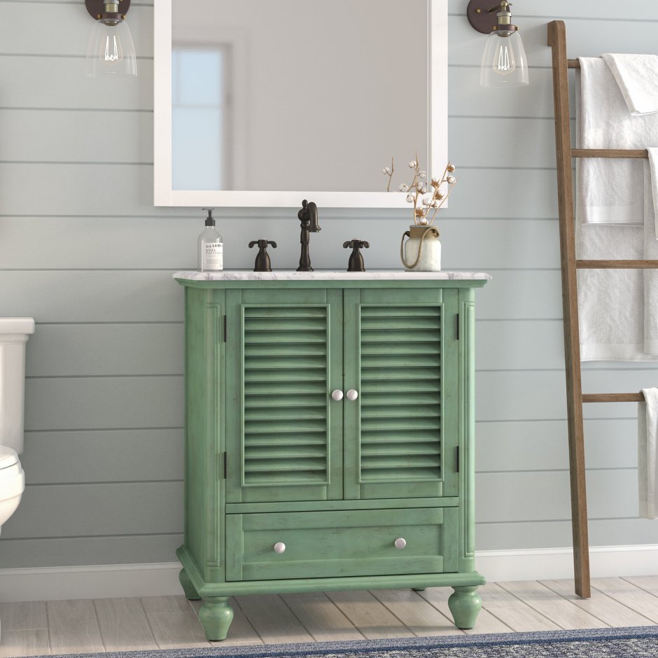 Тумба под раковину с жалюзийными дверцами