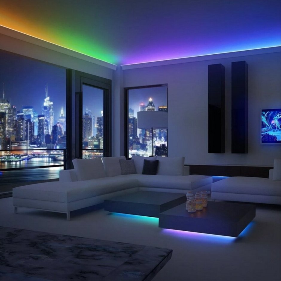 Светодиодная лента RGB В интерьере квартиры