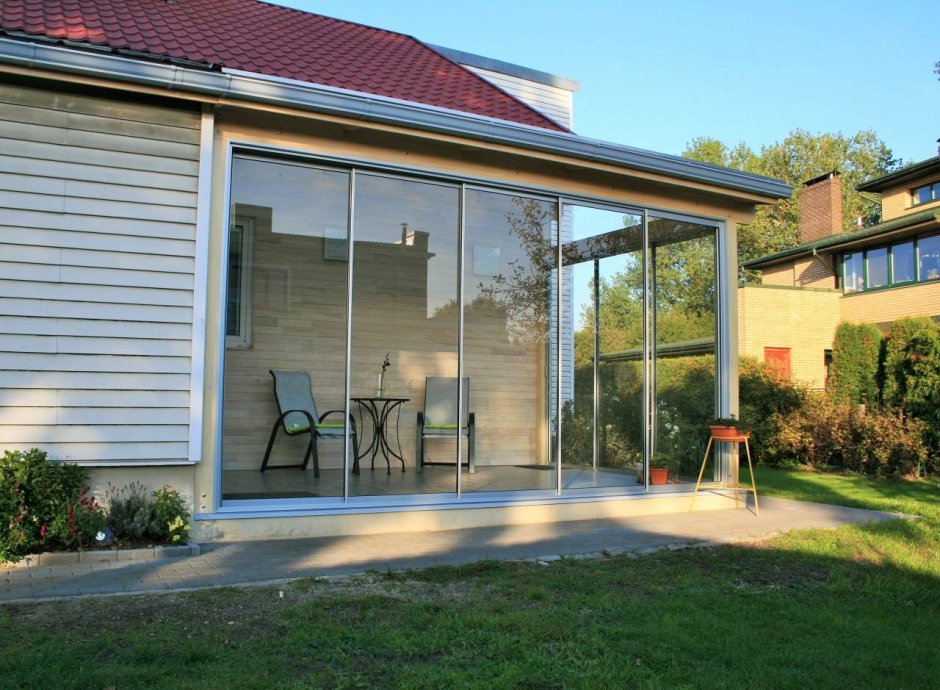 Веранда из поликарбоната пристроенная к дому