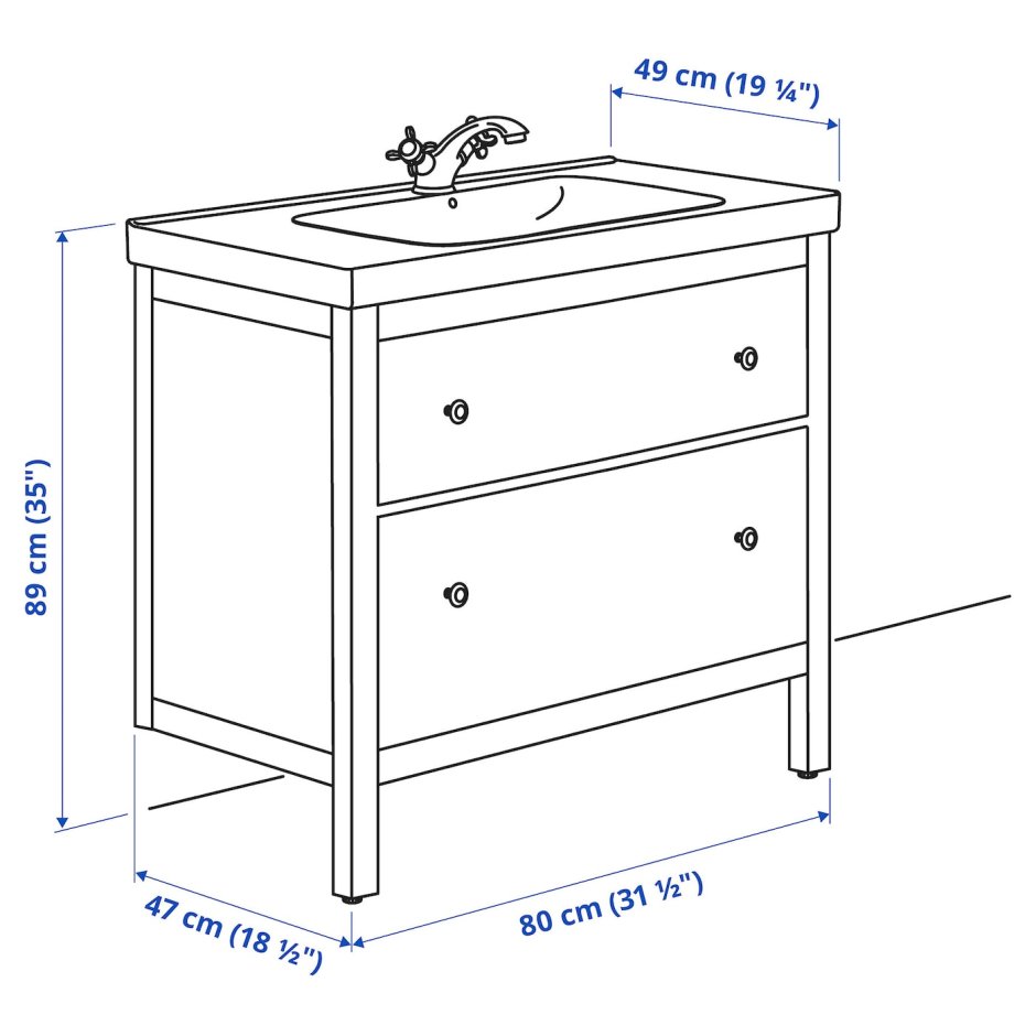 Тумба раковина ХЕМНЭС/РЭТТВИКЕН