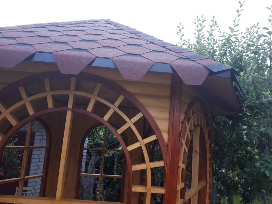 Крыша беседки из металлочерепицы