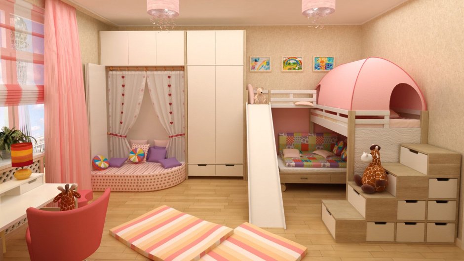Планировка детской комнаты для девочки