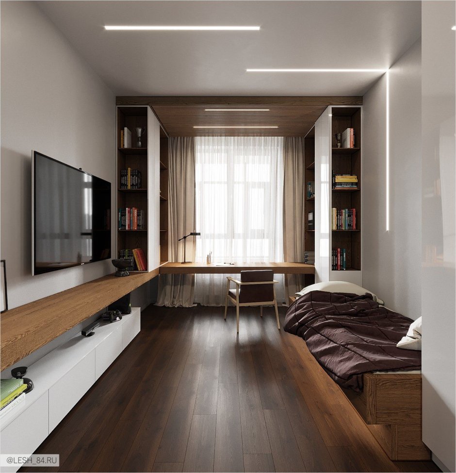 Узкие комнаты для подростков девочек