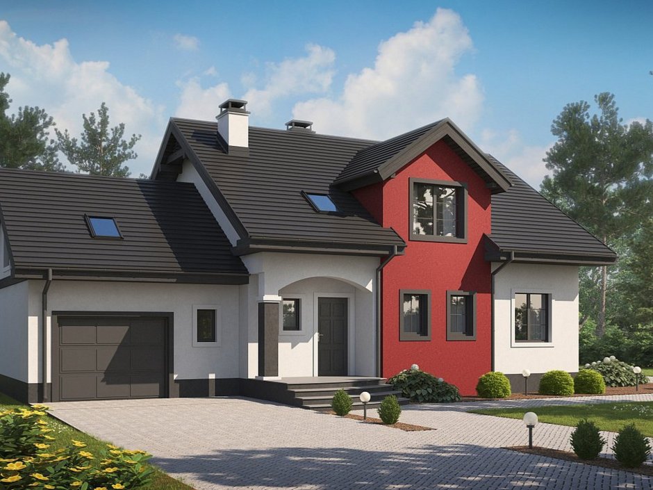Проект z500 двухэтажный с гаражом