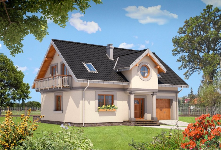 Дом 80 кв м с мансардой и террасой