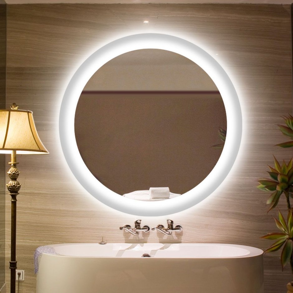 Круглое зеркало в ванную