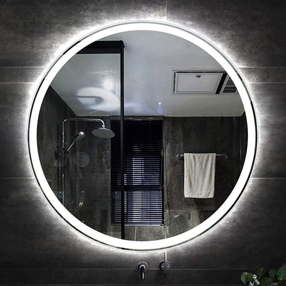 Зеркало с подсветкой лед круглое д70