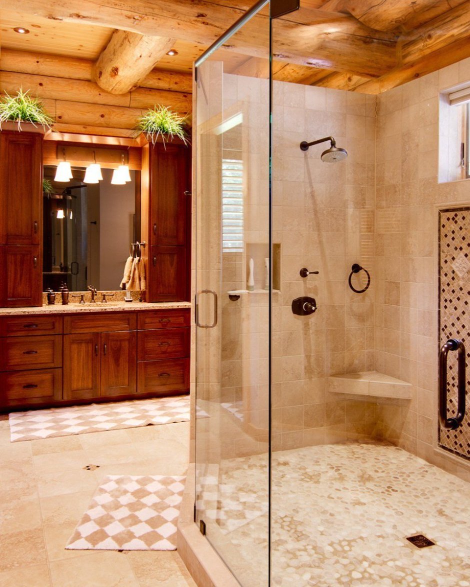 Душевая кабина в деревянном доме
