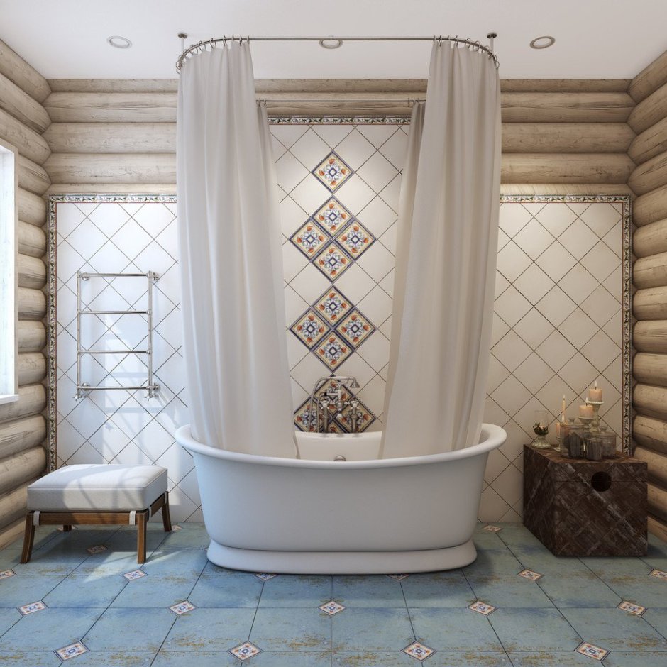 Душевая в стиле Кантри