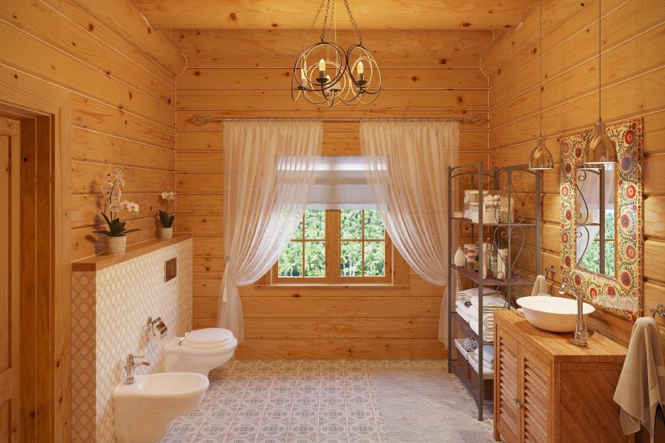 Душевая в деревянном доме