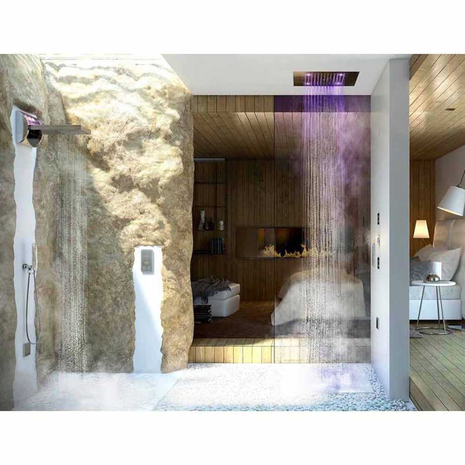 Ванная комната с тропическим душем