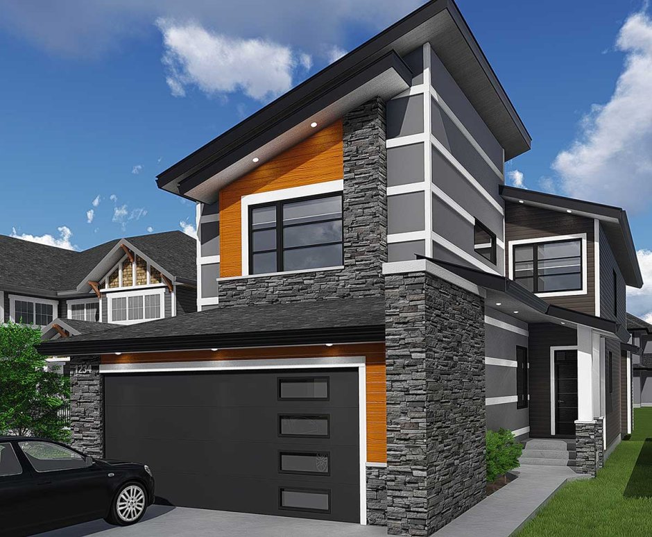 Двухэтажный дом с гаражом