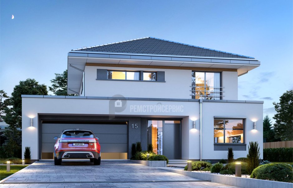 Дом в современном стиле с гаражом
