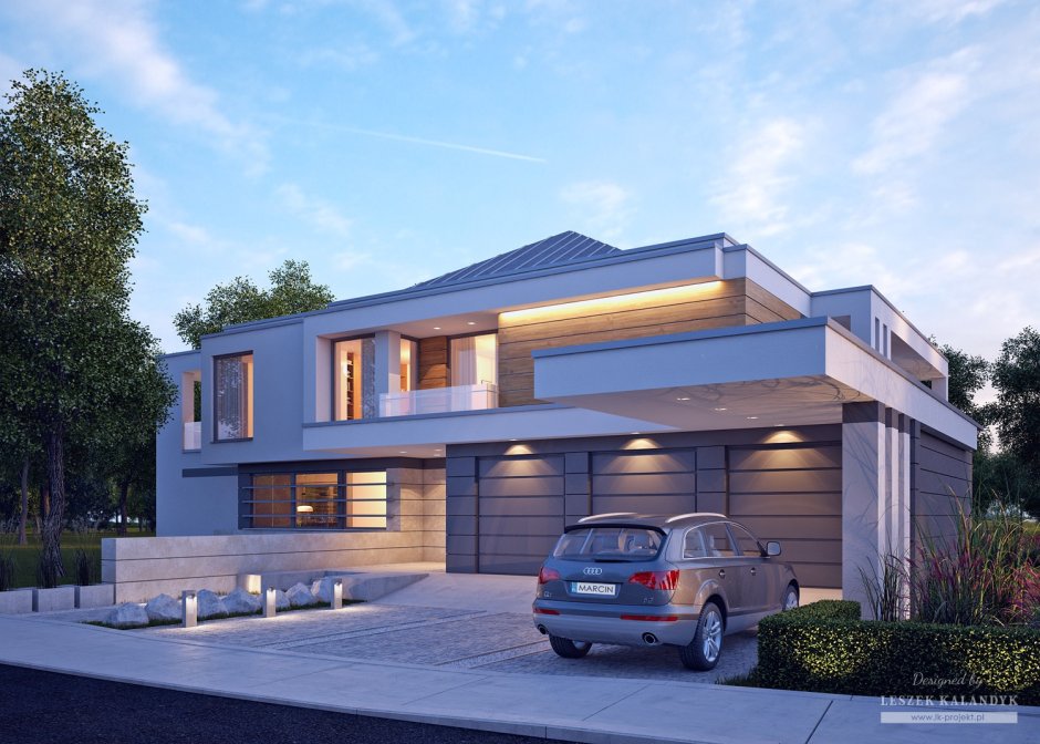 Современный домик с гаражом