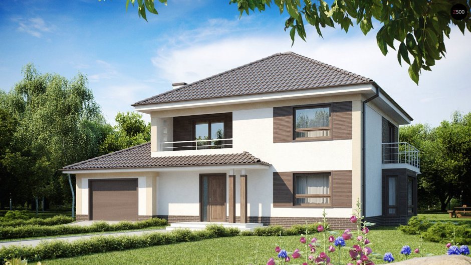 Компактный дом с гаражом