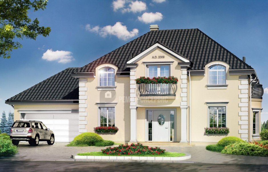 Фасады домов с гаражом