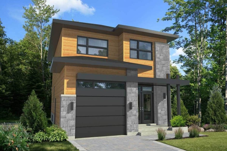 Дом с гаражом на первом этаже