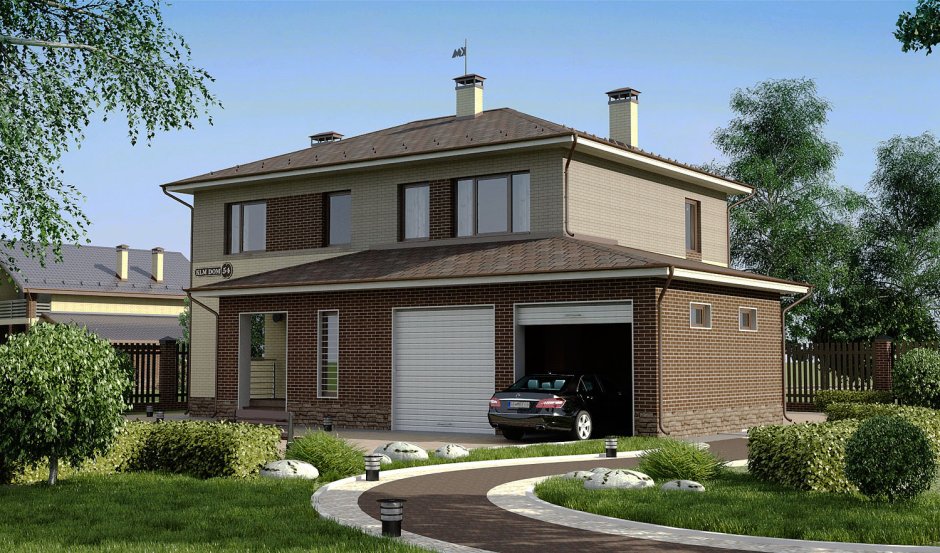 Дом с плоской крышей двухэтажный