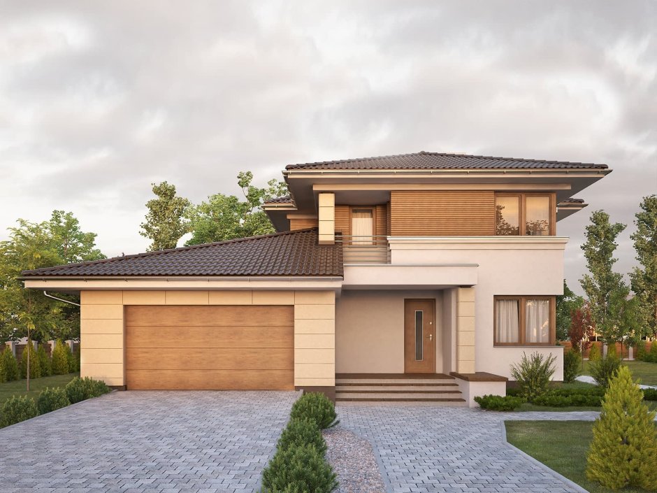 Двухэтажные дома с гаражом