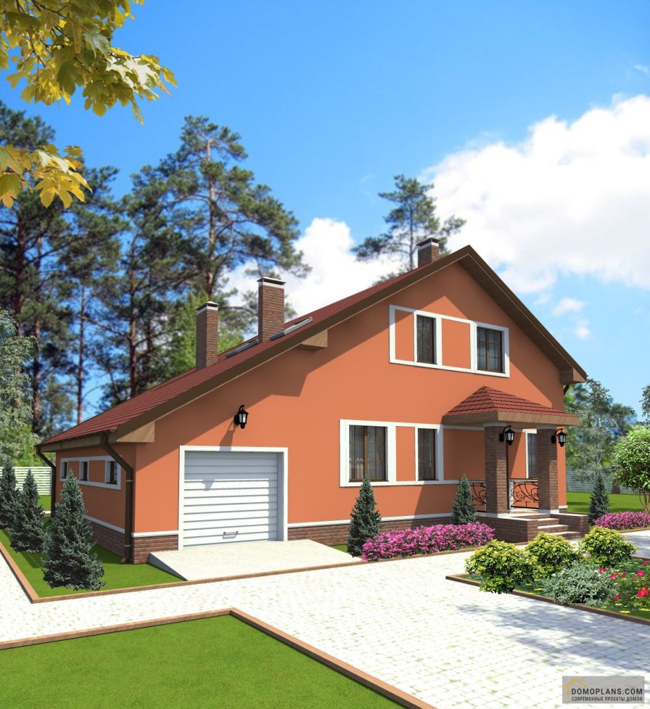 Коттедж с террасой на крыше