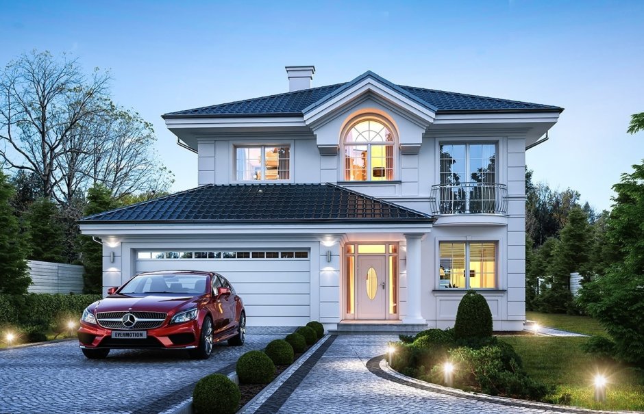 Красивый двухэтажный дом с гаражом