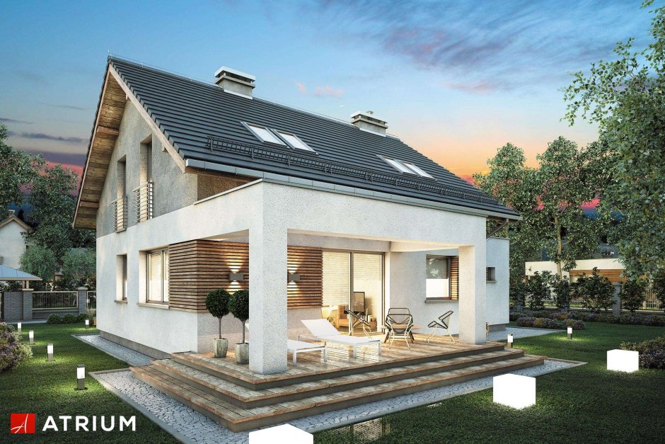 Дом из газобетона с террасой