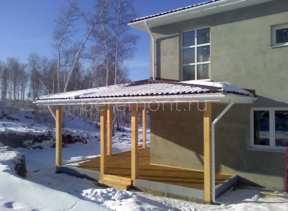 Пристройка веранды к дому из пеноблоков