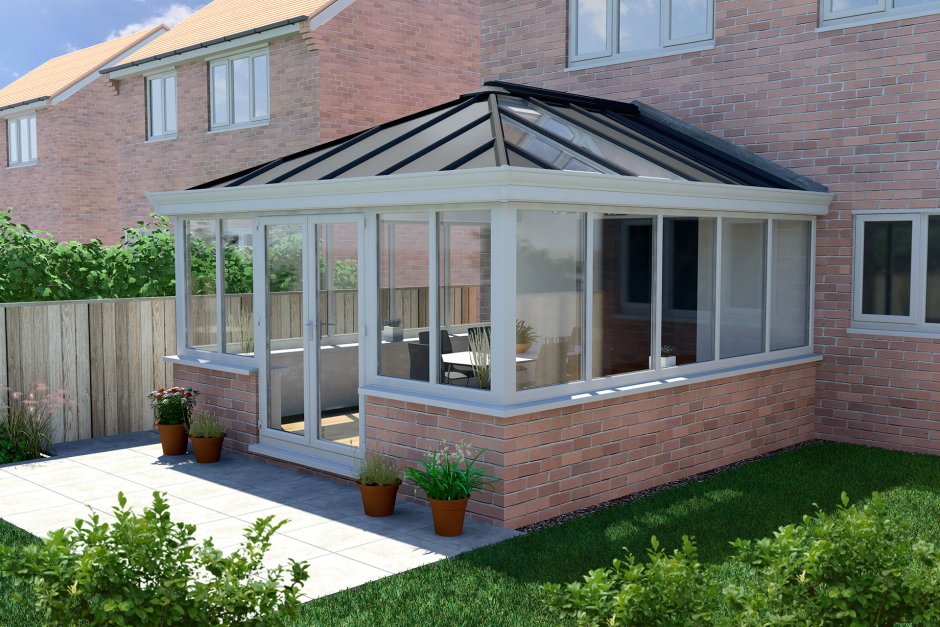 Пристройка с плоской крышей