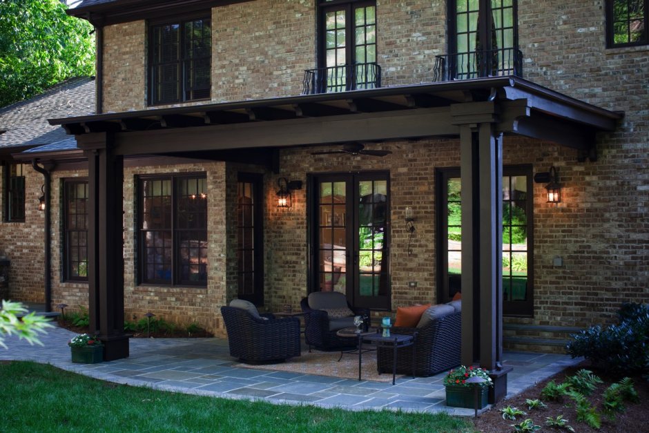 Беседка из блоков застекленная