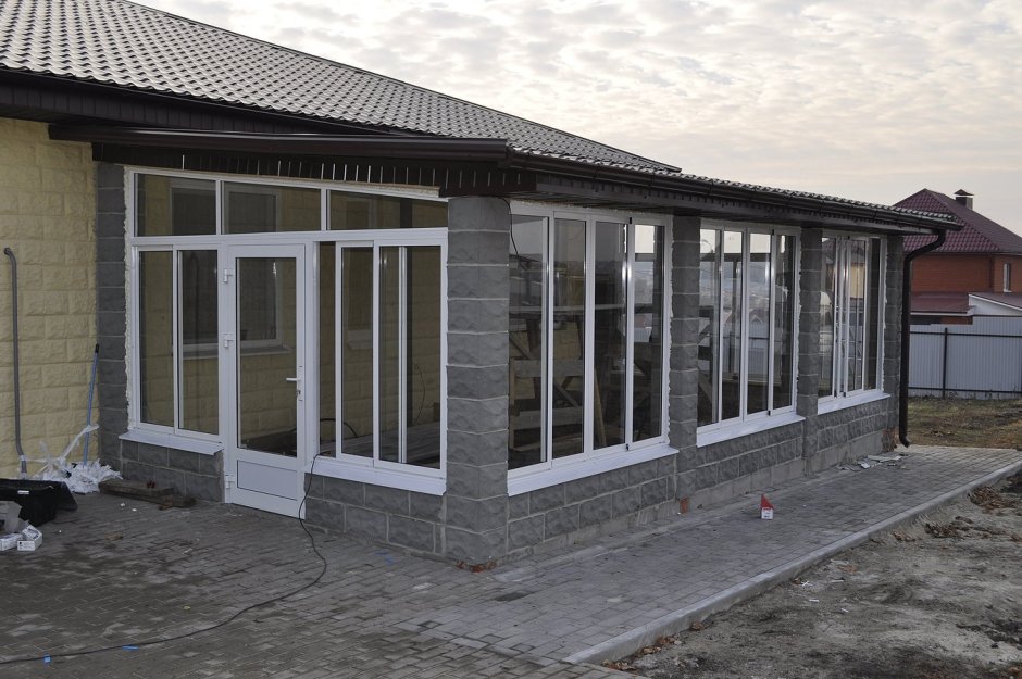 Веранда к дому из газобетона
