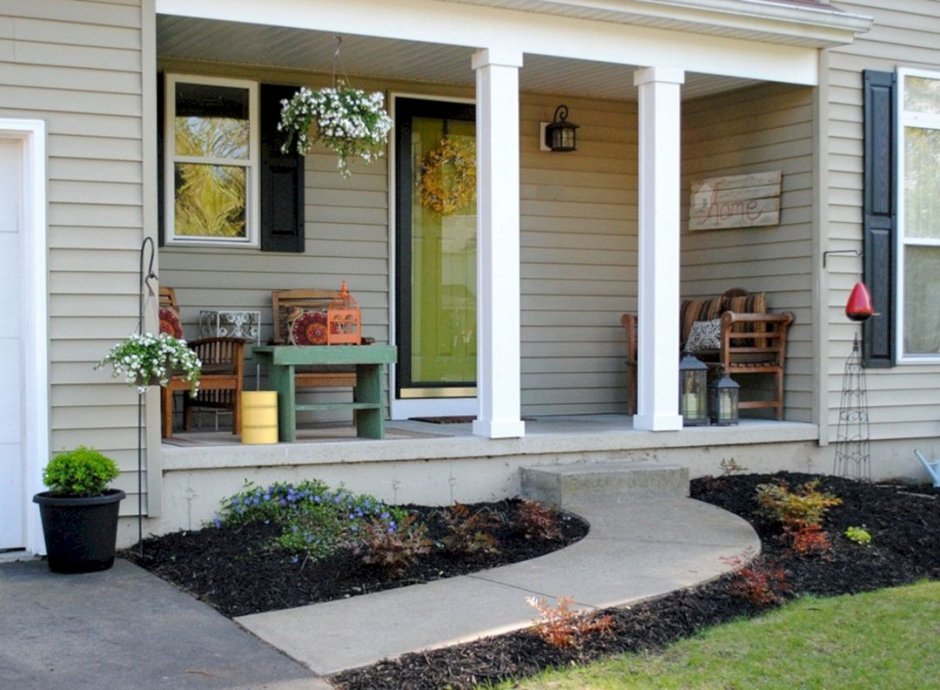 Стеклянная веранда к дому с открытой террасой