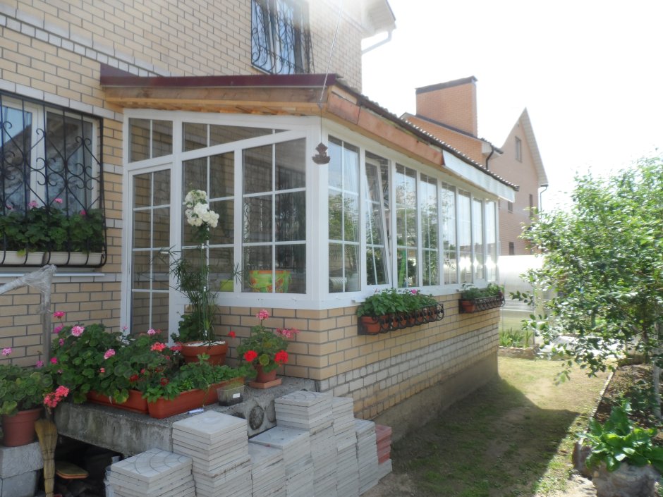 Веранда к дому из блоков