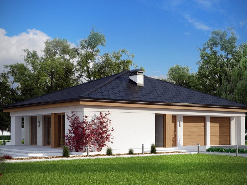 Веранда к дому с четырехскатной крышей