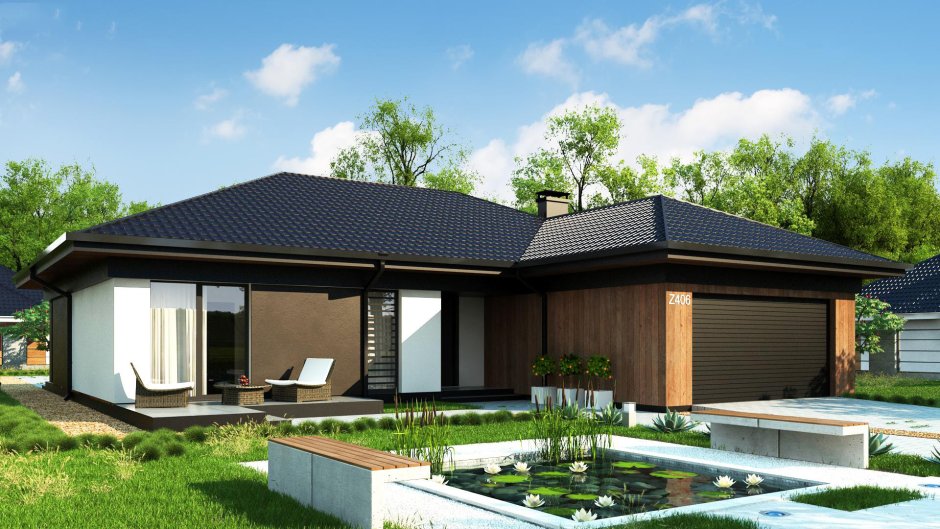 Z500 проекты одноэтажных с террасой